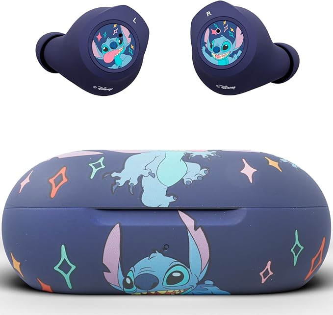 Disney Lilo and Stitch Bluetooth Earbuds w/Charging Case- Wireless Headphones w/Built-in Mic+ Up to 30 Hrs Playtime- Lilo and Stitch Gifts for Girls,Boys,Women,Men,All Fans of Lilo and Stitch Stuff
