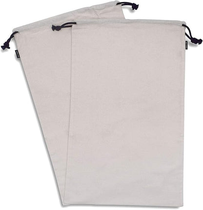 ZENPAC Cowboy Boot Bag, Beige Duster Flannel Pouch with Drawstring Closure, Washable Breathable Cotton Fabric for Shoes, Luggage, 12.5x20.5 2 Pack