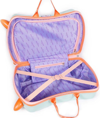 MILK&MOO Rideable Kids Suitcase Jungle Friends, Fun and Safe, Durable, Spacious and Ergonomic Design, 360° Swivel Wheels, for Children Aged 2-6 Years, 21 L, Maximum Riding Weight 50 kg / 110 Lb