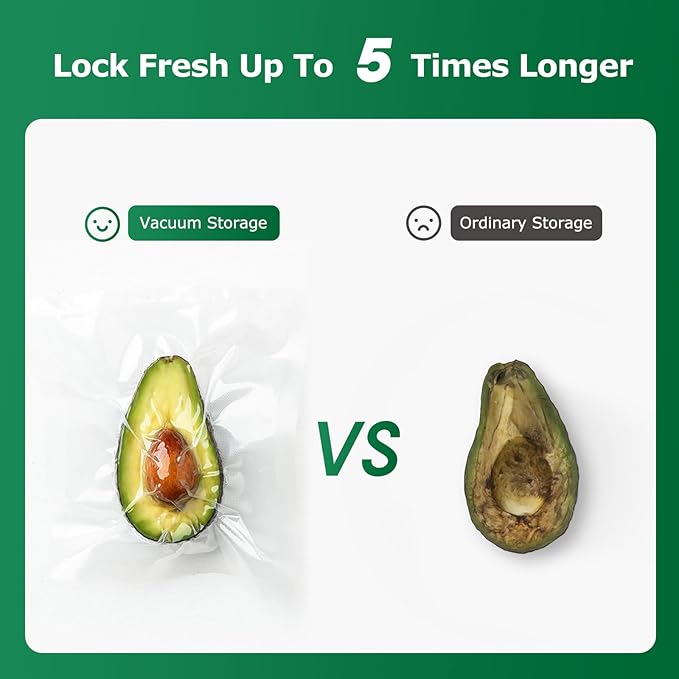 FRESKO Vacuum Sealer Bags Rolls 2 Packs 11" x 20', Commercial Grade Seal a Meal Bags for Storage Food and Sous Vide, BPA Free, Heavy Duty Customized Size Freezer Bags for Vacuum Sealer