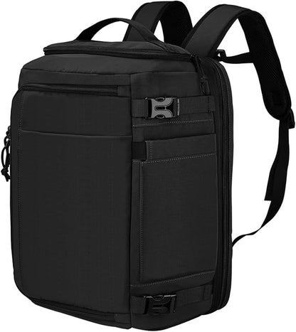 Carry On Travel Backpack with Shoe Compartment Flight Approved Laptop Backpack Expandable Work Business Backpack for Women Men Casual Daypack, Black
