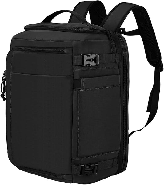 Carry On Travel Backpack with Shoe Compartment Flight Approved Laptop Backpack Expandable Work Business Backpack for Women Men Casual Daypack, Black