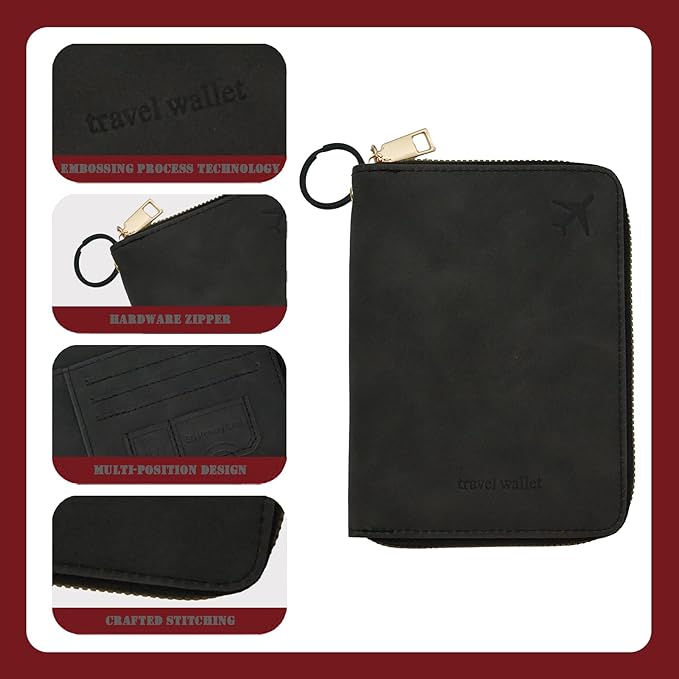Passport Holder with Lanyard Around the Neck to Prevent Loss and Theft, Rfid Passport Holder for Travel, Passport Cover, Wallet & Case for Men and Women (With Adjustable Lanyard)