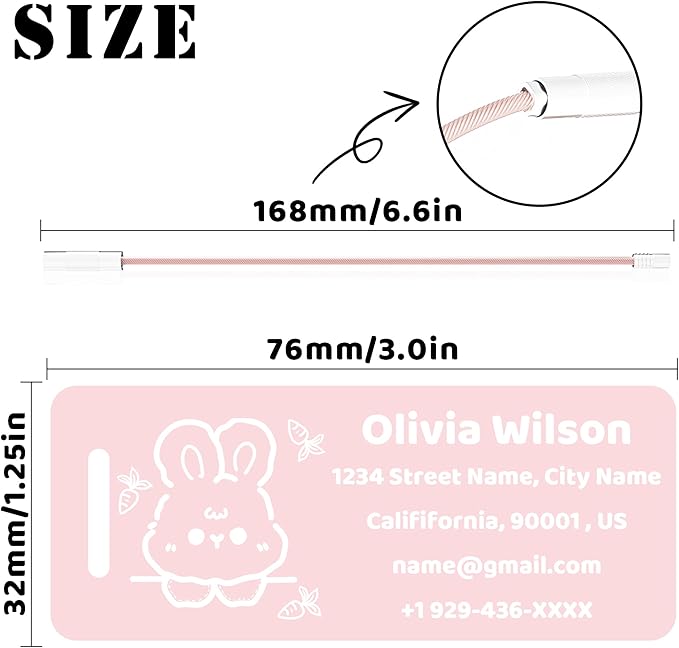 4 PCS Personalized Luggage Tags for Suitcases, Custom Aluminum Luggage Tags for Bags and Backpacks, Waterproof & Heavy Duty Personalized Metal Name Tags for Travel (Pink)