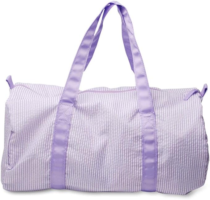 Gabigaba Kids Travel Overnight Bag Seersucker Carry On Lightweight Weekender Duffel Bag for Boys and Girls (Lavender)