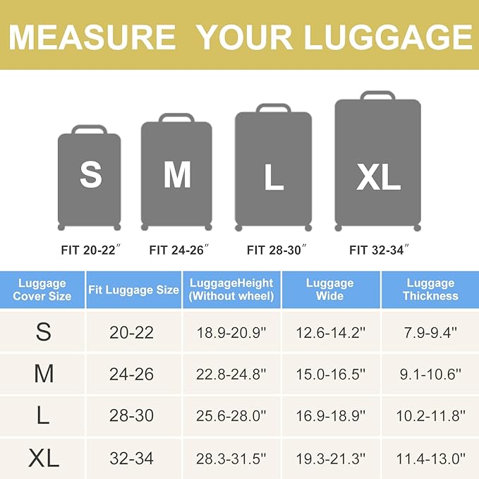 ANNA QUEEN Flight Pattern Luggage Cover, Airplane Travel Luggage Protector, Stretchable, Washable Sleeve for 20-34 Inch Luggage