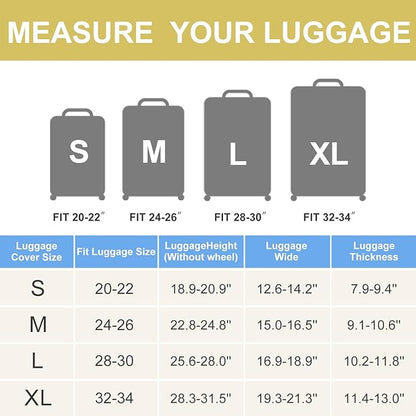 ANNA QUEEN Cool Shark Luggage Cover, Sunglass-Wearing Shark Underwater Design, Stretchable, Washable Travel Protector for 24-26 Inch Luggage