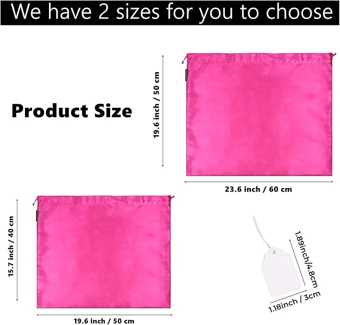 GONGKANGYUAN 6 Pack Dust Bags for Handbags – Silk Drawstring Storage Pouch, Dustproof Travel Organizer for Purses, Shoes & Boots