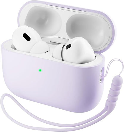 ORNARTO Compatible with AirPods Pro 3 Case 2025, Full Protective Hybrid Silicone for AirPods Pro 3rd Generation Case, Front LED Visible Skin Cover-Pastel Lilac