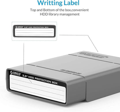 ORICO 3.5 Inch Hard Drive Case Protective Box with Anti-Static,Shockproof and Dustproof Function, Storage Case for HDD External Hard Drive Case,Gray,5 Pack-PHP35