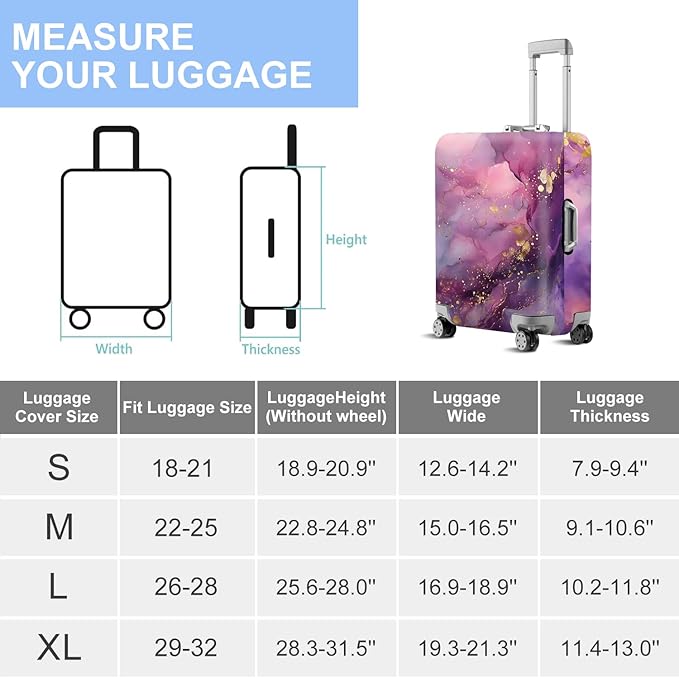 ANNA QUEEN Travel Luggage Cover Suitcase Protector Suitcase Cover Anti-Scratch,Stretchable Bag Cover Washable Durable Polyester