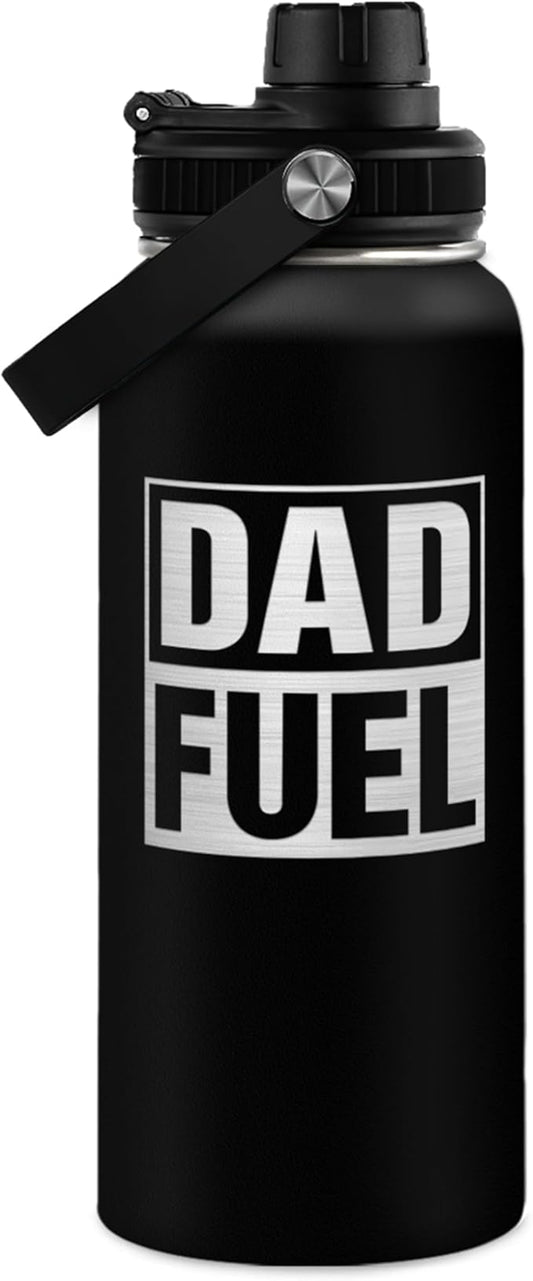 Dad Water Bottle 32oz Stainless Steel Insulated Sports Bottle with Lid, Gifts for Father from Daughter Son, Dad Gifts for Birthday Christmas Fathers Day