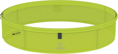 FlipBelt Lightweight Running Air Belt, Fitness and Running Fanny Pack for Women and Men, Non Chafing Waist Band Pack for Phone, Keys, Money, Moisture Wicking Storage Belt, USA Company Neon Yellow