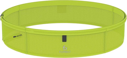 FlipBelt Lightweight Running Air Belt, Fitness and Running Fanny Pack for Women and Men, Non Chafing Waist Band Pack for Phone, Keys, Money, Moisture Wicking Storage Belt, USA Company Neon Yellow