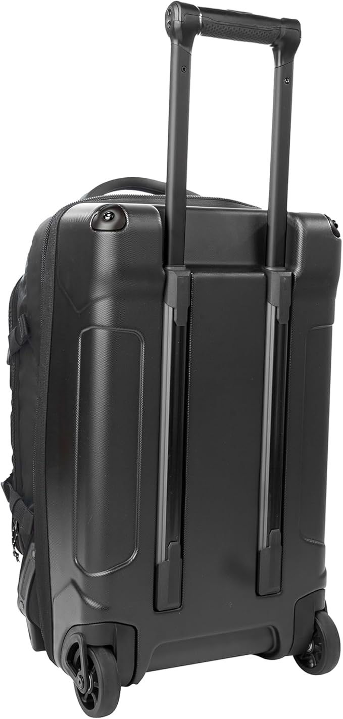 Eddie Bauer Expedition Rolling Duffel Bag with Wheels | Travel | Carry-On | Luggage | Rugged | Durable - Black, 22"