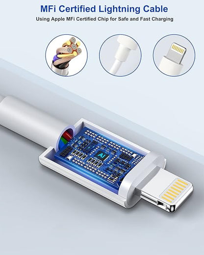 iPhone Fast Charger,Extra Long iPhone Charger Fast Charging 10Foot 2Pack i Phone Chargers 10FT USB C to Lightning Cable Cord Adapter for iPhone 14 Pro Max/14 Plus/13 Mini/13/12/11/X/XR/SE/iPad/AirPods