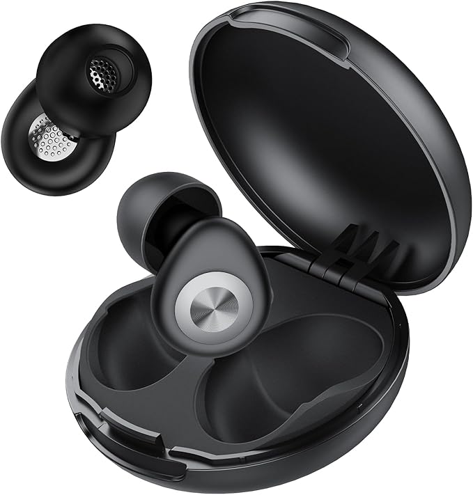 Ear Plugs for Sleeping Noise Cancelling, 45dB Earplugs for Noise Reduction, Reusable Noise Cancelling Ear Plugs Hearing Protection for Focus/Study/Work/Concert, Silicone EarPlugs with Case & 8 Eartips