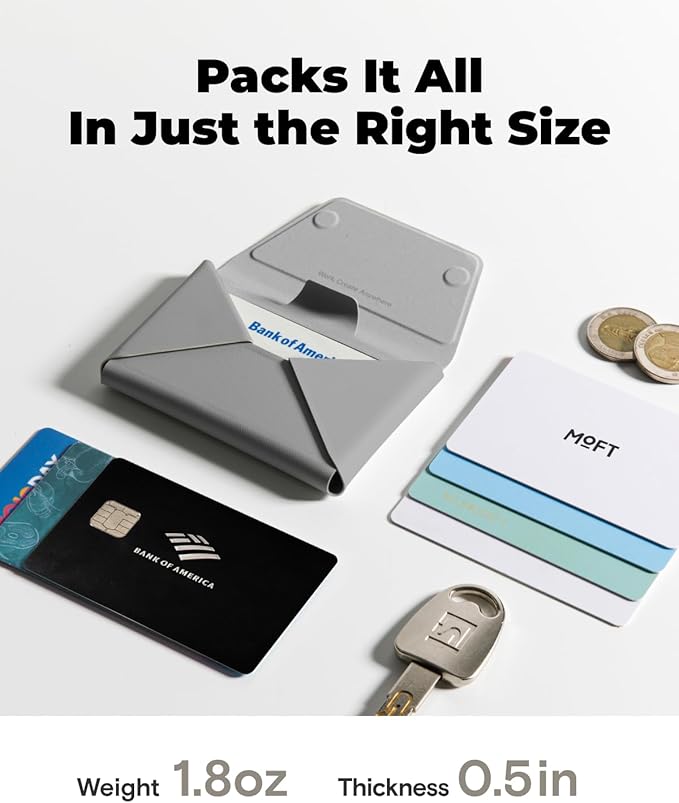 MOFT Magsafe Wallet, Slim Magnetic 8 - Card Holder, Snap Field Wallet with Pull to Access Design, RFID Blocking, MOVAS Veagn Leather Minimalist Travel Wallets for Men & Women, Taupe