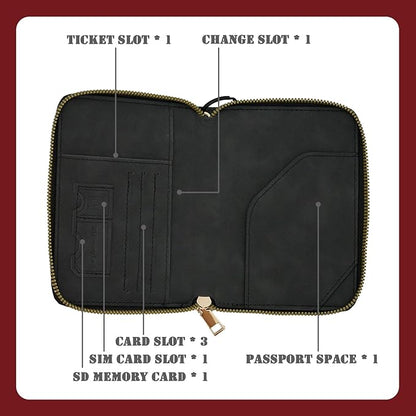 Passport Holder with Tether and Clip to Prevent Loss and Theft, Rfid Passport Holder for Travel, Passport Cover, Wallet & Case for Men and Women (With Tether and Clip)