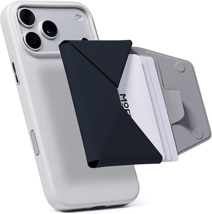 MOFT Magsafe Wallet, Slim Magnetic 8 - Card Holder, Snap Field Wallet with Pull to Access Design, RFID Blocking, MOVAS Veagn Leather Minimalist Travel Wallets for Men & Women, Navy Blue