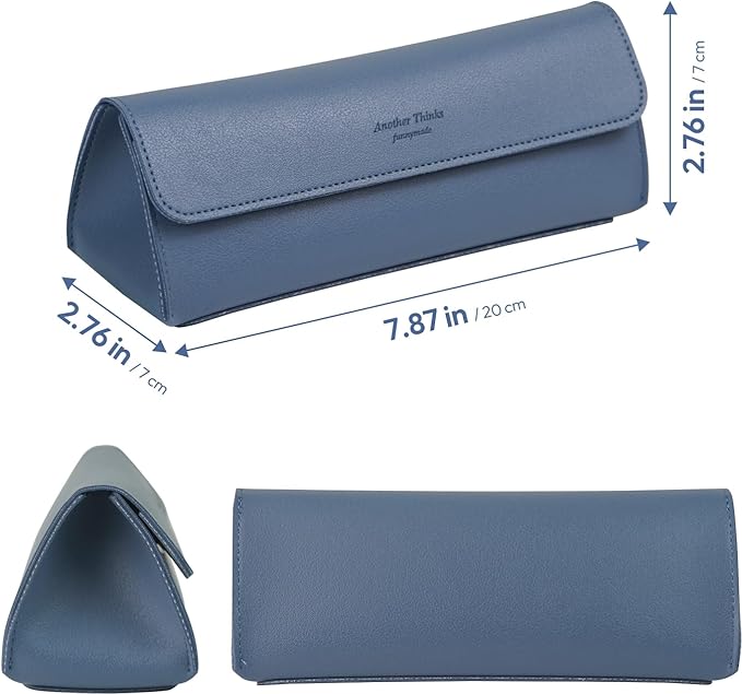 carrotez Stylish PU Leather Makeup Bag: Versatile Travel Toiletry Bag & Cosmetic Pouch, Small Makeup Organizer for Purse Essentials - Ideal Makeup Brush Holder & Sunglasses Case for Women - Soft Blue
