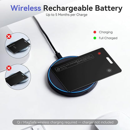 Wallet Tracker Card Air-Tag - for Android & iOS, Work with Google Find Hub & Apple Find My, 0.07in Slim Tracking Card, IP68 Waterproof Bluetooth Smart Item Locator for Wallet, Purse, Backpack, Luggage