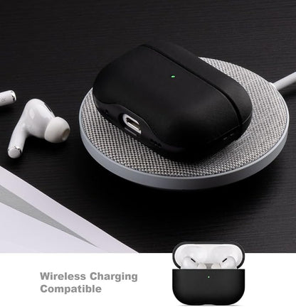 LOPIE Case for AirPods Pro 2nd Generation - Handmade AirPods Pro 2 Case Cover - Made of Crazy Horse Leather - Protective Hard Shell Cover Compatible with Wireless Charging - Vintage Style - Black