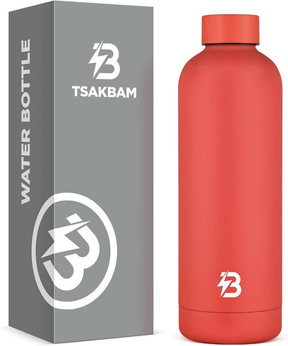 Insulated Water Bottle with Lid, 25 oz Reusable Leak-Proof Metal Stainless Steel Water Bottles for Travel, Sports, Gym, Outdoor (Red)