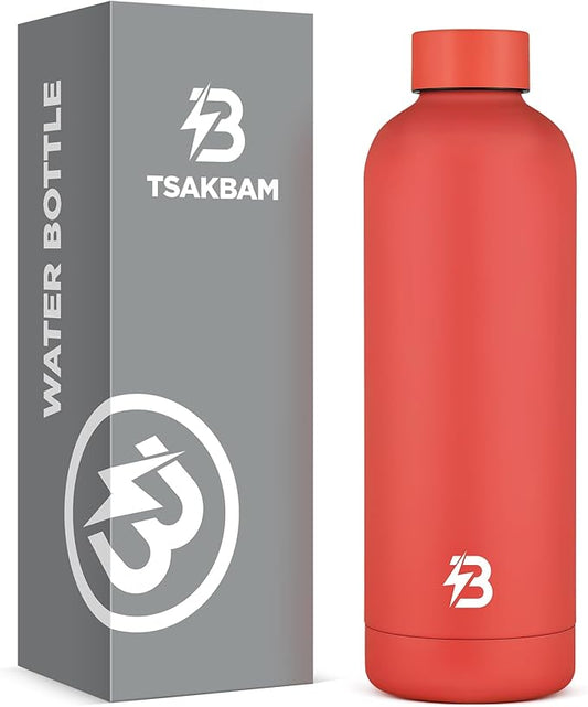 Insulated Water Bottle with Lid, 25 oz Reusable Leak-Proof Metal Stainless Steel Water Bottles for Travel, Sports, Gym, Outdoor (Red)