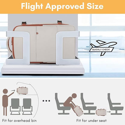 Taygeer Backpack for Women, College Backpack with Laptop Compartment & Shoe Pouch, 35l Travel Laptop Mochila Carry On Luggage, Airline Approved Personal Item Bag For Weekender Gym Hiking, Khaki White