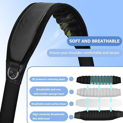 ZINMARK Shoulder Strap 59" with Fixed Pad and Dual Balance Buckles and Swivel Metal Hooks for Laptop Bag and Most Bag