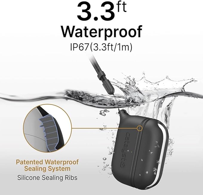 Catalyst Waterproof Case for AirPods Pro 2nd Generation and AirPods Pro 1st Generation - Wireless and USB-C Charging Compatible, One Piece Design, High Drop Protection Case with Lanyard