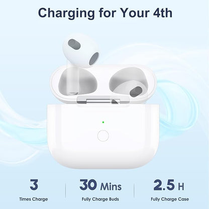 Wireless Charging Case Compatible with Air Pods 4th Generation, USB-C Port Charging Case Replacement for Air Pods 4, Wireless Charging case Replacement with Bluetooth Pairing Sync Button