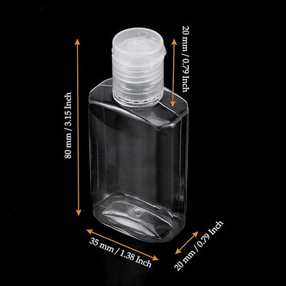 100 PCS 1 oz Clear Travel Bottles, 30ml Refillable Portable Plastic Bottles with Flip Cap for Travel, Outdoor Camping, Business Trip