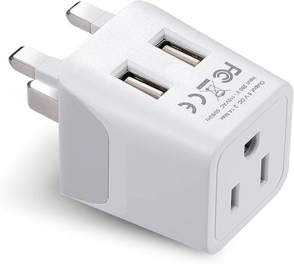 Ceptics European Plug Adapter, Safe USB-C 30W PD & QC 3.0-2 USA Socket - Compact & Powerful - Use in Greece, Italy, Switzerland, Turkey, Portugal - Includes Type C Swadapt Attachment