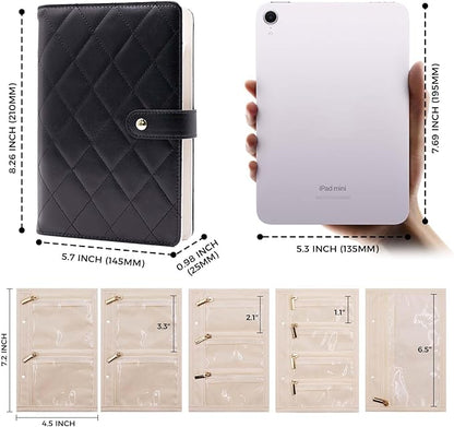 Travel Jewelry Organizer Case ， Portable Jewelry Organizers Storage Book, Compact Jewelry Roll for Earrings, Rings, Necklaces - Perfect Jewelry Travel Bag for Women