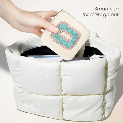 SANDJEST Personalized Jewelry Box, White Travel Jewelry Box with Initial O, Small Monogrammed Jewelry Case Organizer for Girls Women Teen Kids, Mini Travel Essentials Gifts for Birthday Christmas