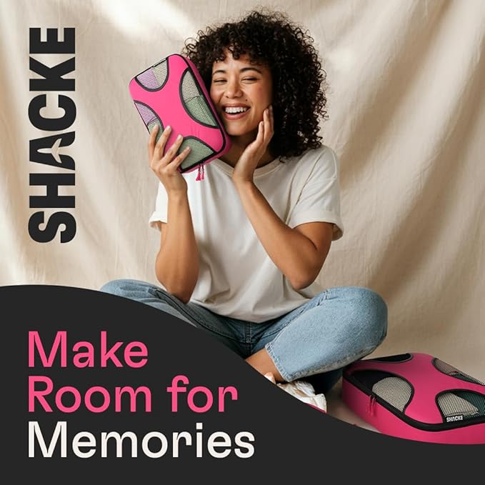 Shacke 6 Set Packing Cubes for Travel - Compression Packing Bags/Travel Organizer - Luggage Organizer Bags for Traveling - Travel Essentials for Women - Cruise Must Haves Packing List