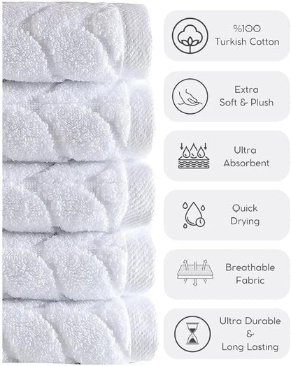 BAGNO MILANO Turkish Bath Towels, Soft Plush Jacquard Luxury Bath Towels, Quick Dry Towel Set (Latte, Bath Sheet)