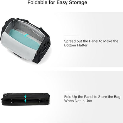 Hanke Underseat Carry On luggage Bags for Travel, Foldable Travel Bags for Women, Soft Lightweight Personal Item Travel Bag Small Carry On Bags for Airplanes, Travel Tote Bags for Women Men.（Black）