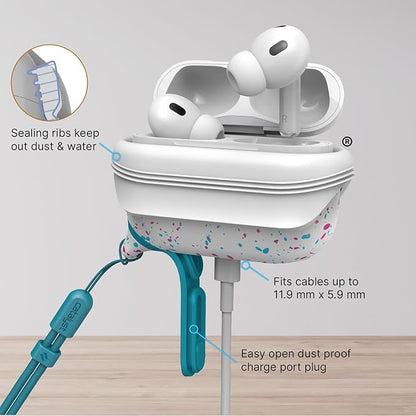 Catalyst Waterproof Case for AirPods Pro 2nd Generation and AirPods Pro 1st Generation - Wireless and USB-C Charging Compatible, One Piece Design, High Drop Protection Case with Lanyard