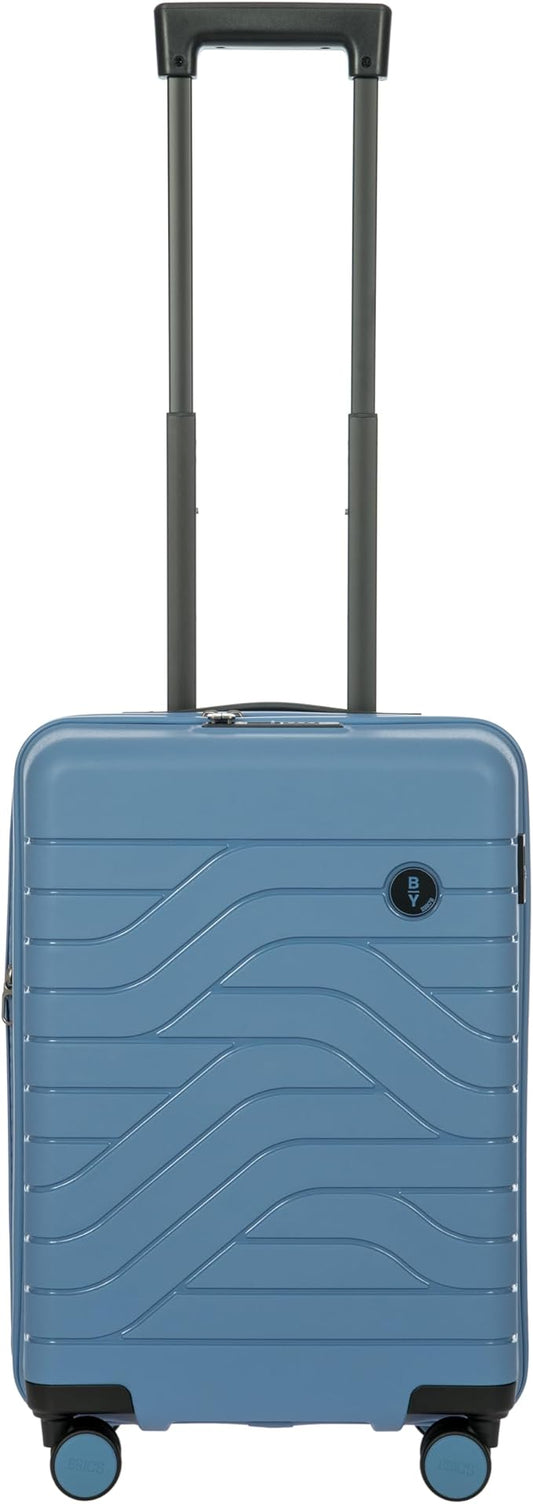 Bric's B|Y Ulisse Spinner Carry-On Suitcase, Lightweight Expandable Hard Shell Luggage with TSA Lock and Smooth 360° Wheels 21 Inch – Grey Blue