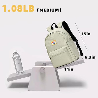 willikiva Kids Backpack for School Boys Girls Teens Toddler Backpack Waterproof Kindergarten Preschool Elementary Bookbag Children Travel Bag(Bean Grey Green,Medium)