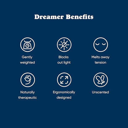 Bearaby Midnight Blue Sleep Mask 23” x 4” Weighted Eye Mask for Sleeping 0.75 lbs 100% Light Blocking Mask for Travel and Rest Silky Soft Fabric for Deep Gentle Sleep