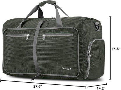 Gonex 40L 60L 80L 100L 150L Large Foldable Travel Duffle Bag with Shoes Compartment, Packable Lightweight Water Repellent Duffel Bag for Camping Gym Weekender Bag