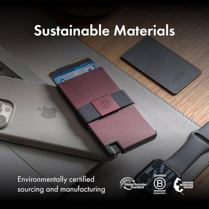 Ekster - Aluminum Cardholder Pro Wallet - All-Metal Aluminum Wallet for Men - Fits 7 Cards, RFID Blocking Layer, Ultra-Thin, Minimalist, Push Button, Card Access, Expandable, Trackable (Desert Red)