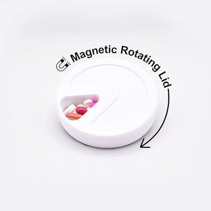 Travel RX Pill Case by Type Two Labs – Weekly 7 Day Pill Box, Compact Magnetic Organizer for Pills fits Purses or Pockets, Rugged Daily Caddy Holds Vitamins, Supplements and Medication. (White)