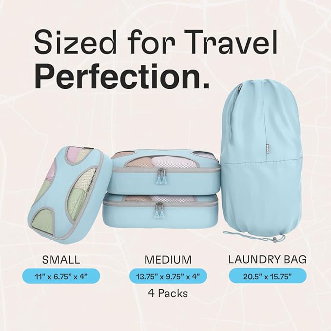 Shacke 6 Set Packing Cubes for Travel - Compression Packing Bags/Travel Organizer - Luggage Organizer Bags for Traveling - Travel Essentials for Women - Cruise Must Haves Packing List