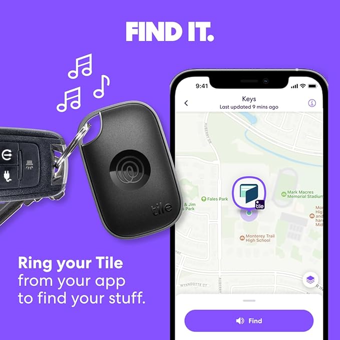 Tile by Life360 Pro - Powerful Bluetooth Tracker, Key Finder and Item Locator for Keys Bags, and More. Both iOS and Android Compatible. Phone Finder. 4-Pack (Black/White)