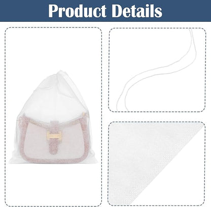 100 Pcs Dust Bags for Purses Storage Bags for Handbags Non Woven Fabric Handbags Storage, Shoe Travel Package for Packing, Home Closet Organizer Dust Cover (15.7x19.7in)
